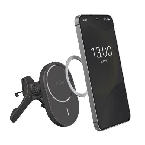 Uchwyt samochodowy do telefonu z ładowarką Qi2 MagSafe 15W - czarny