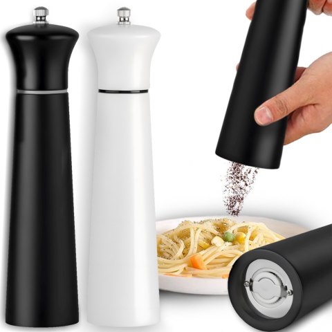 Zestaw młynków do soli pieprzu przypraw ręczny drewniany 22 cm - 2 szt.