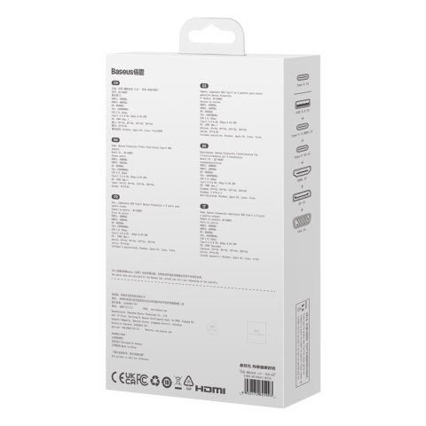 8w1 HUB adapter HDMI DisplayPort VGA USB-A USB-C - szary