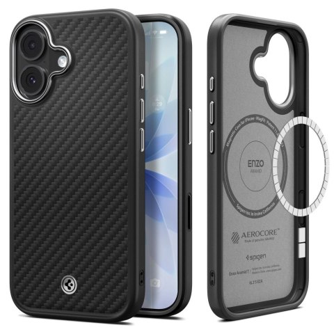 Etui pokrowiec case na iPhone 17 MagSafe - czarno-srebrne