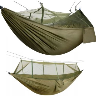 Hamak dwuosobowy turystyczny survivalowy z moskitierą 260 x 140 cm