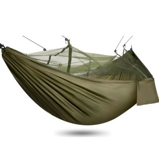 Hamak dwuosobowy turystyczny survivalowy z moskitierą 260 x 140 cm