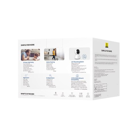 Kamera wewnętrzna Security P1 do monitoringu microSD Wi-Fi 3K - biała