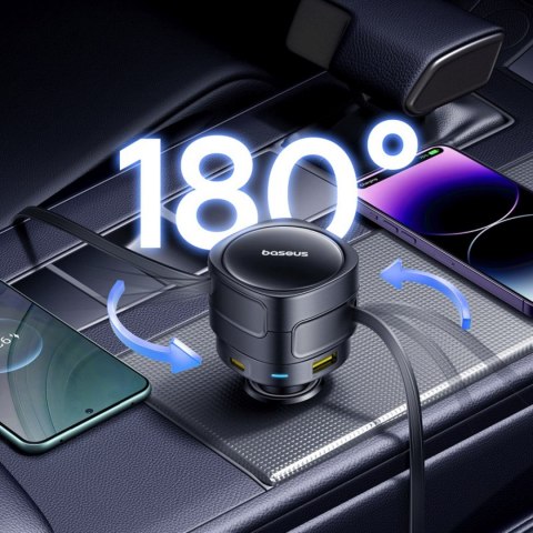 Ładowarka samochodowa USB-C z kablem USB-C iPhone Lightning 90W - czarna