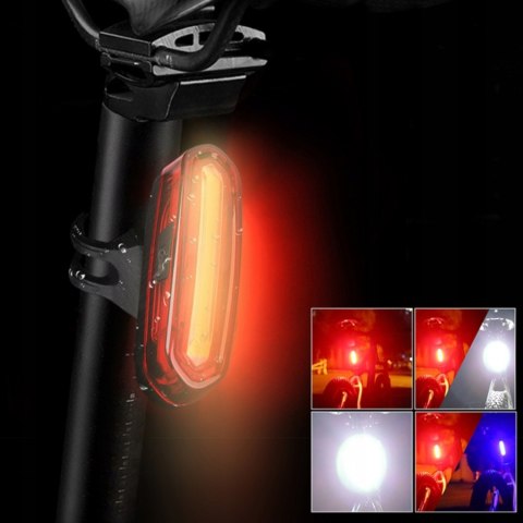 Lampka rowerowa akumulatorowa przód tył 3 tryby 1800 mAh - 2 szt.