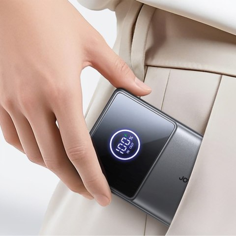 Powerbank 10000mAh 22.5W ze zwijanym kablem USB-C - czarny