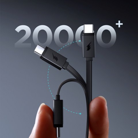 Powerbank 10000mAh 22.5W ze zwijanym kablem USB-C - czarny