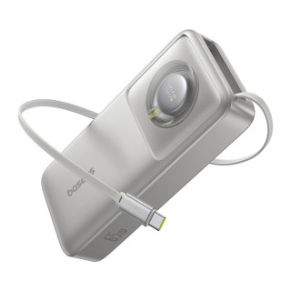 Powerbank 20000mAh 65W ze zwijanym kablem USB-C - szary