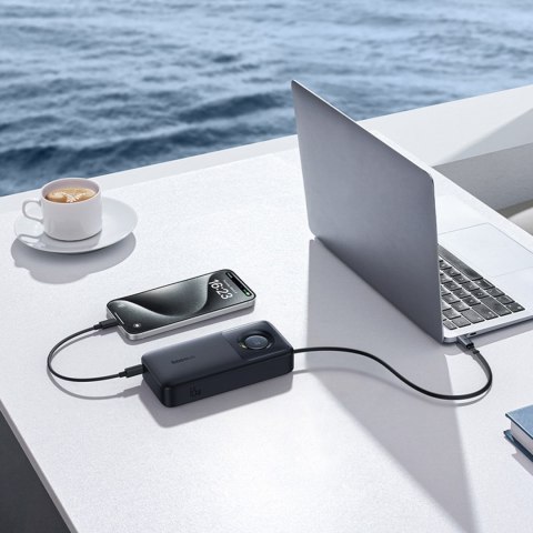 Powerbank Free2Pull 20000mAh z rozwijanym kablem USB-C 65W - czarny