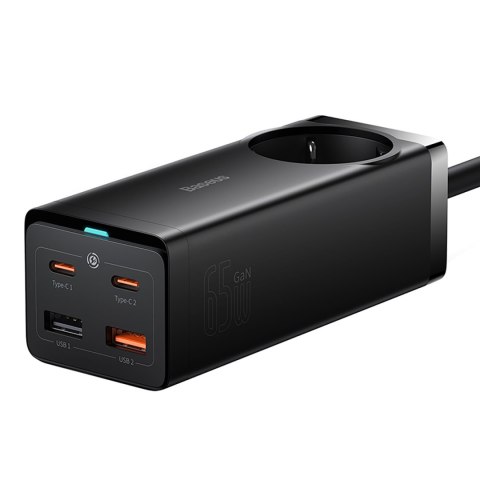 Stacja ładująca przedłużacz GaN3 USB-C USB-A gniazdo EU z kablem USB-C 100W 1m