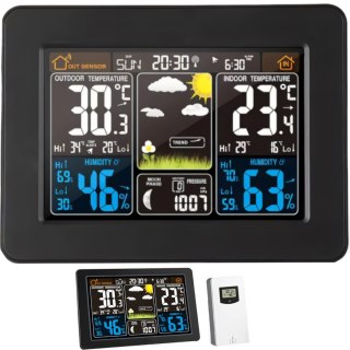 Stacja pogody bezprzewodowa termometr higrometr barometr data alarm LCD