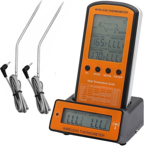 Termometr gastronomiczny z sondą do grilla mięsa wina LCD -50-300C