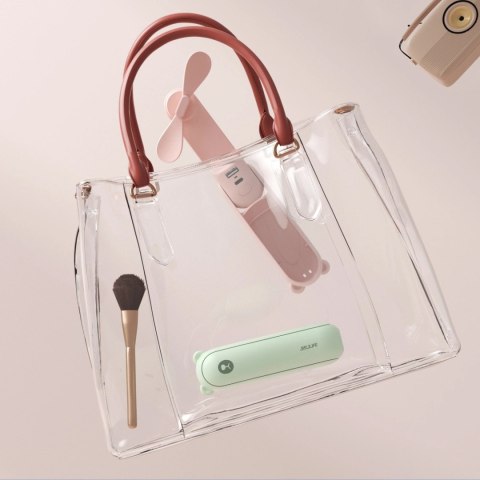 Wiatrak przenośny mini wentylator powerbank latarka USB-A USB-C 4500mAh - zielony