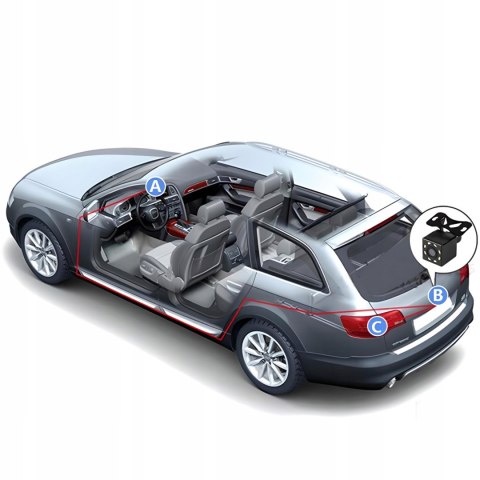 Wideorejestrator samochodowy z kamerą cofania Full HD TF