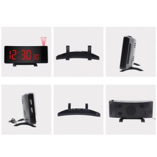 Zegar budzik z projektorem 10 stopni głośności ekran 8''