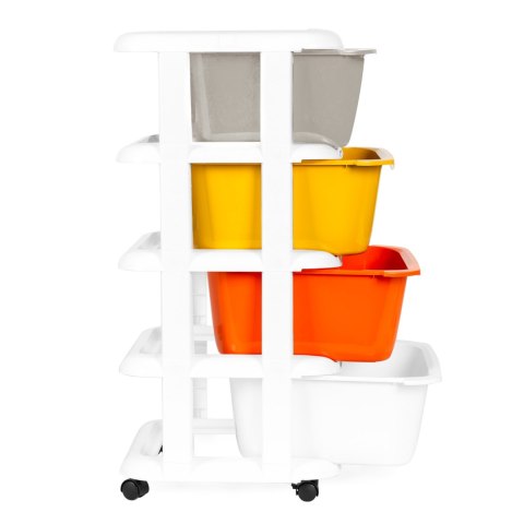 REGAŁ Z 4 WYSUWANYMI SZUFLADAMI NOGI Z KÓŁKAMI