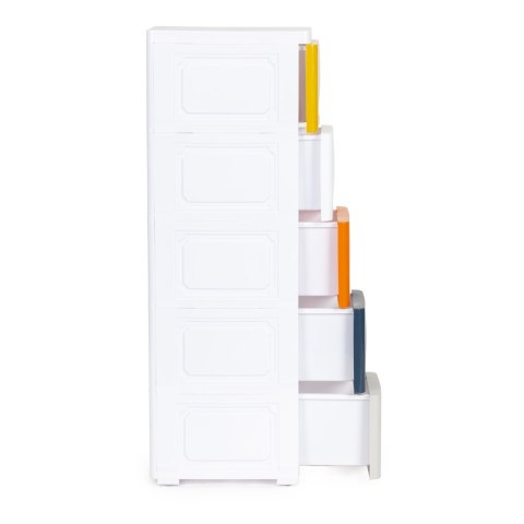 REGAŁ Z 5 WYSUWANYMI SZUFLADAMI NOGI Z KÓŁKAMI MODERNHOME