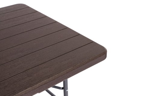 STÓŁ CATERINGOWY BANKIETOWY OGRODOWY SKŁADANY 180 CM BRĄZOWY MODERNHOME