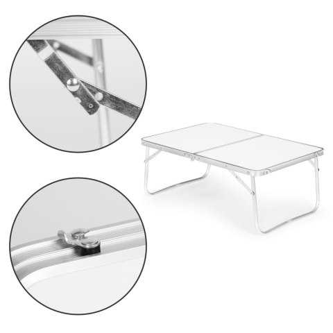 STOLIK TURYSTYCZNY MAŁY STÓŁ PIKNIKOWY SKŁADANY 60X40 CM BIAŁY MULTIGARDEN