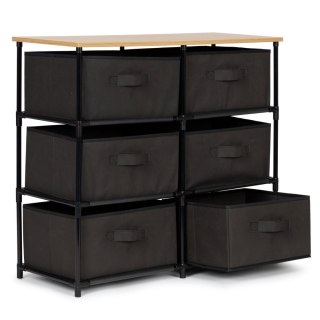 SZAFKA REGAŁ MATERIAŁOWA TEKSTYLNA 6 KOSZY SZARA