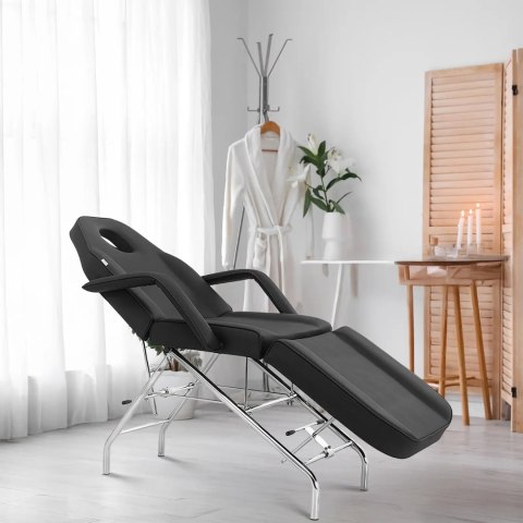 Fotel kosmetyczny do masażu tatuażu SPA MATERA - czarny