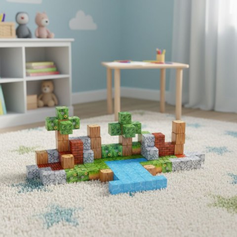 Klocki magnetyczne konstrukcyjne zestaw dla dzieci 119 elementów sześciany