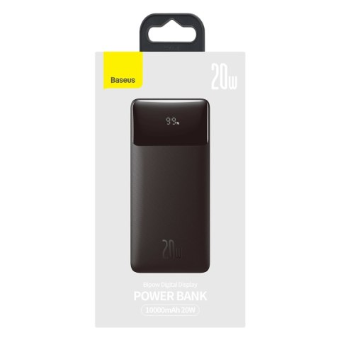 Powerbank Bipow 10000mAh 20W z kablem USB-A - Micro USB - czarny