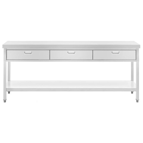 Stół blat roboczy gastronomiczny 3 szuflady półka STAL 200 x 60 cm