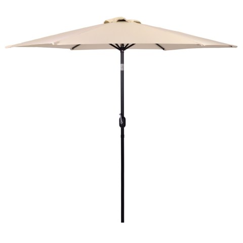 DUŻY PARASOL OGRODOWY SKOŚNY ŁAMANY Z KORBĄ 6 ŻEBER BEŻOWY 270 CM MULTIGARDEN