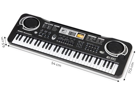 KEYBOARD PIANINO DLA DZIECI Z MIKROFONEM + ZASILACZ