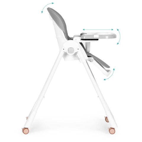 KRZESEŁKO FOTELIK DO KARMIENIA REGULACJA WYSOKOŚCI EKOSKÓRA PASY PODWÓJNA TACKA ECOTOYS