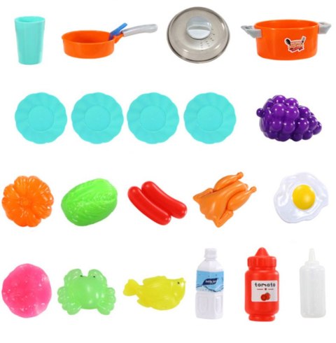 KUCHNIA DLA DZIECI DŹWIĘKI LED GENERATOR PARY 42 AKCESORIA GRANATOWA