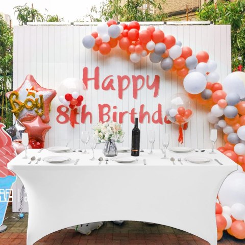 OBRUS UNIWERSALNY POKROWIEC NA STÓŁ CATERINGOWY 180 CM 6FT BIAŁY ELASTYCZNY MULTIGARDEN