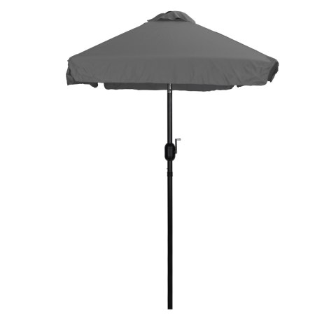 PROSTOKĄTNY DUŻY PARASOL OGRODOWY SKOŚNY ŁAMANY Z KORBĄ SZARY 200X140 CM MULTIGARDEN
