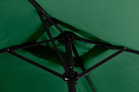 PROSTOKĄTNY DUŻY PARASOL OGRODOWY SKOŚNY ŁAMANY Z KORBĄ ZIELONY 200X140 CM MULTIGARDEN