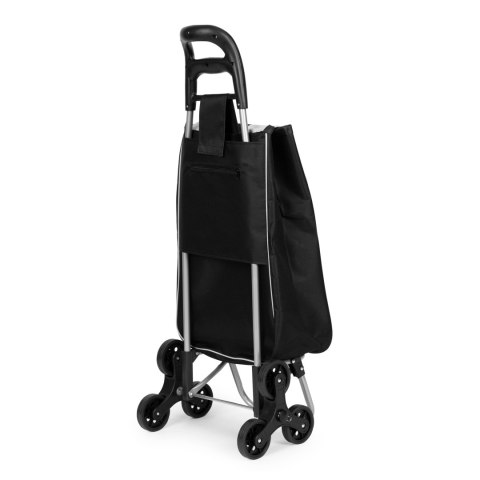WÓZEK NA ZAKUPY TORBA 25 LITRÓW NA 6 KÓŁKACH METALOWY STELAŻ CZARNY MODERNHOME