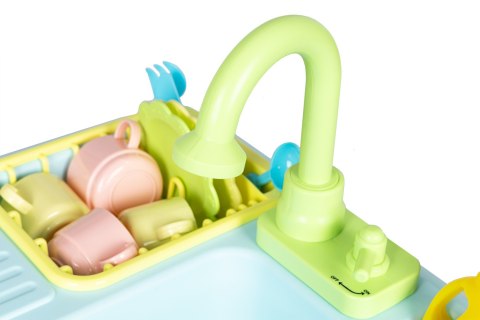 ZLEW ZLEWOZMYWAK Z KRANEM NAPEŁNIANY WODĄ 12 AKCESORIÓW ZABAWKA DLA DZIECI