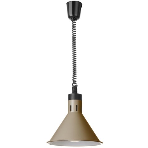 Lampa do podgrzewania potraw wisząca stożkowa śr. 275 mm 250 W - beżowa