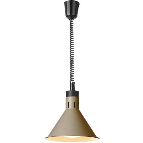 Lampa do podgrzewania potraw wisząca stożkowa śr. 275 mm 250 W - beżowa