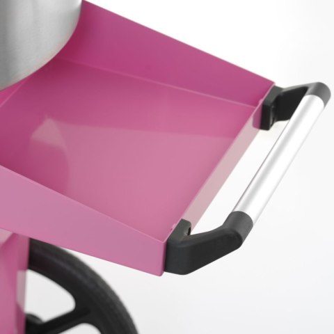 Maszyna urządzenie do waty cukrowej z wózkiem na kółkach bez pokrywy 1130 W - różowa