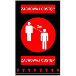 Mata podłogowa ostrzegawcza ZACHOWAJ ODSTĘP 900 mm