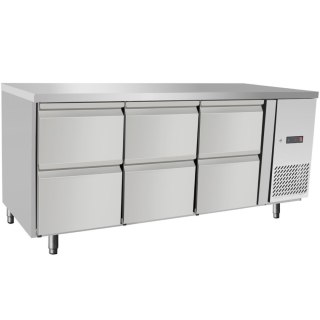 Stół chłodniczy gastronomiczny z 6 szufladami 420 l 400 W 1795x700x879 mm