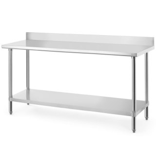 Stół przyścienny z półką rantem skręcany Budget Line 180x60x95 cm