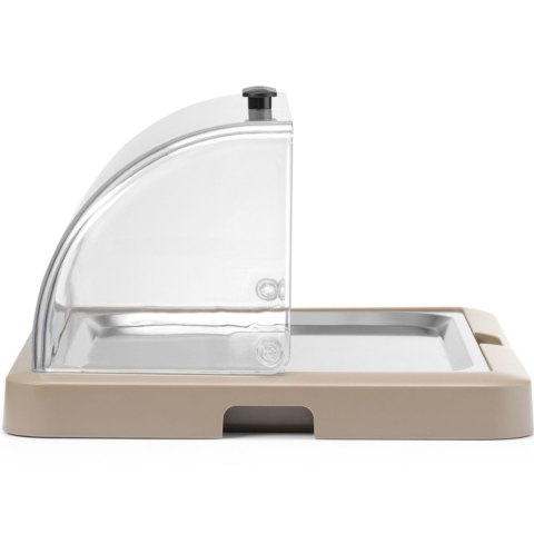 Witrynka chłodząca bufetowa z pokrywą roll-top Duo UNIQ - beżowa