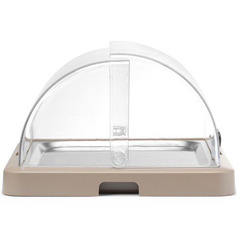 Witrynka chłodząca bufetowa z pokrywą roll-top Duo UNIQ - beżowa