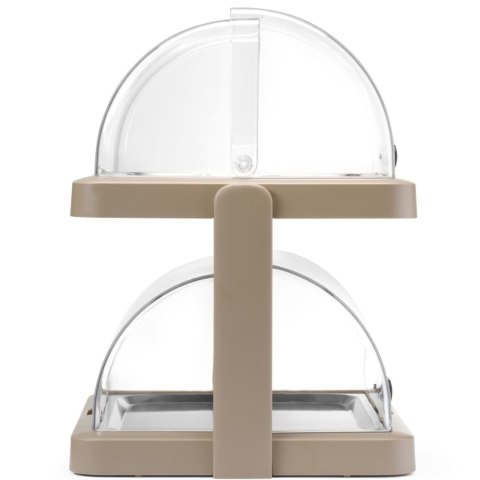 Witrynka chłodząca podwójna bufetowa z pokrywą roll-top Duo UNIQ - beżowa