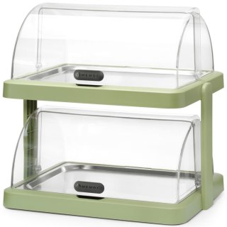 Witrynka chłodząca podwójna bufetowa z pokrywą roll-top Duo UNIQ - zielona