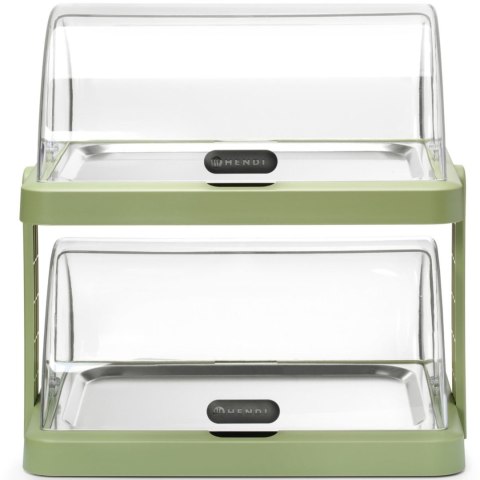 Witrynka chłodząca podwójna bufetowa z pokrywą roll-top Duo UNIQ - zielona