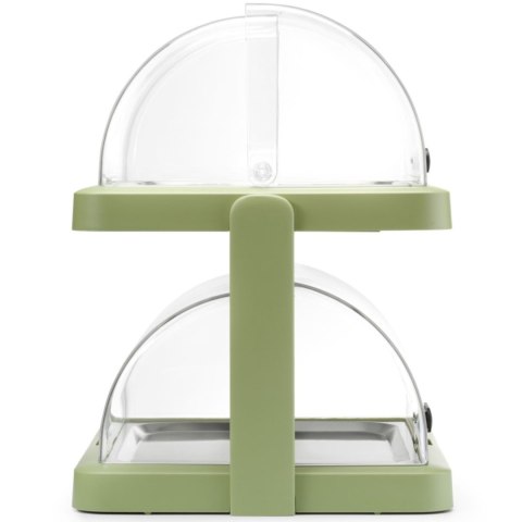 Witrynka chłodząca podwójna bufetowa z pokrywą roll-top Duo UNIQ - zielona