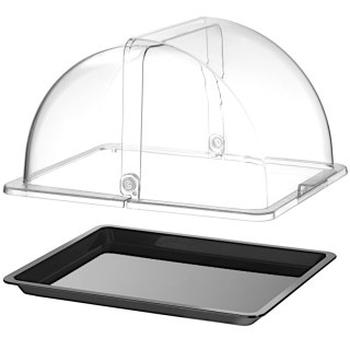 Witrynka taca ekspozycyjna bufetowa z pokrywą roll-top GN 1/2